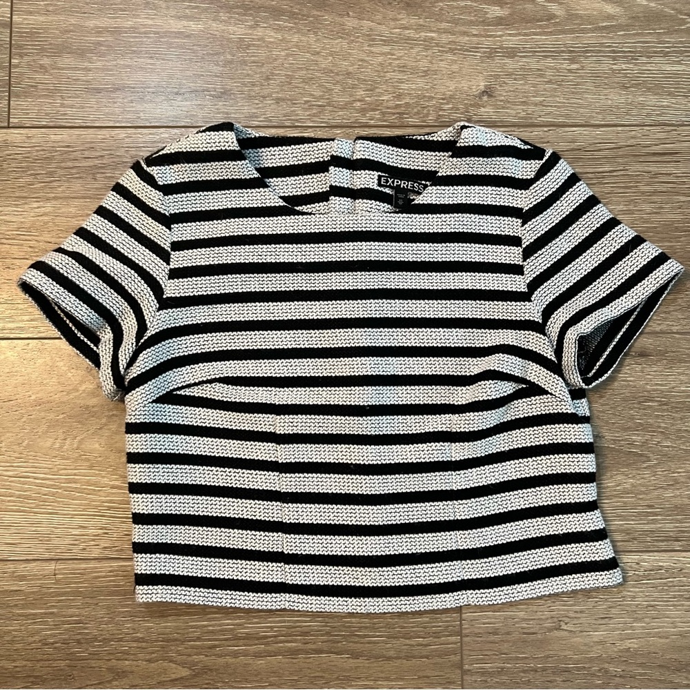 Express Striped Short Sleeve Top Size XS